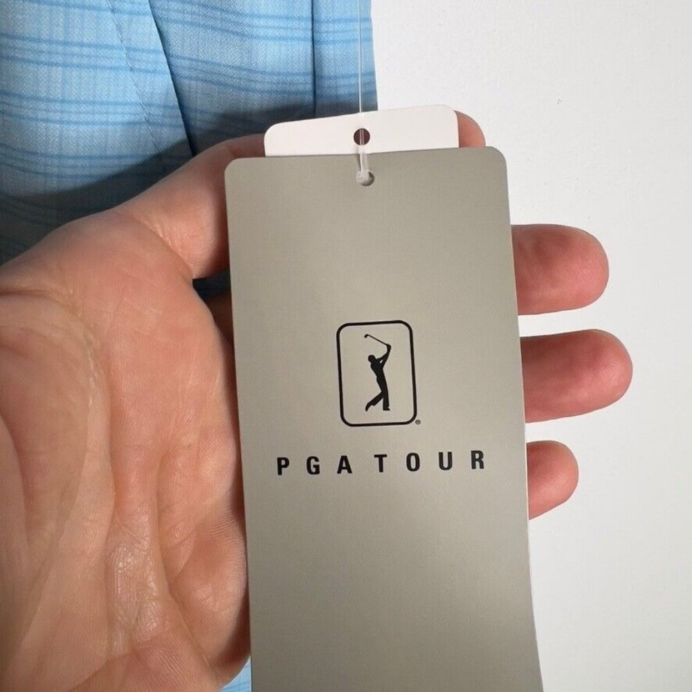 Pga Tour $68 Men's Striped 8" Golf Shorts - Ethereal Blue Size 30 - Picture 2 of 12